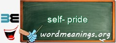 WordMeaning blackboard for self-pride